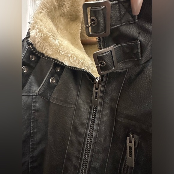 INC Men’s Faux Leather Bomber Jacket - Large - Picture 4 of 14